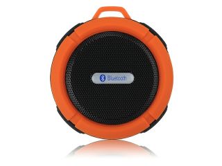 Orange Mini 5W Waterproof Shockproof Handsfree Bluetooth 3.0 A2DP Stereo Sport Speaker with Suction Cup & Built in Mic for HTC One M7 M8 Nokia Lumia 820 920 1520 1020 Sony Xperia Z1 Z2 iPhone Samsung