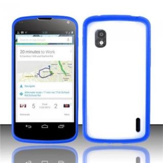 Insten Blue PC+TPU Soft Gel Cover Case For LG Nexus 4 E960