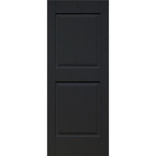 Home Fashion Technologies Plantation 14 in. x 29 in. Solid Wood Panel Exterior Shutters Behr Jet Black 1451429102