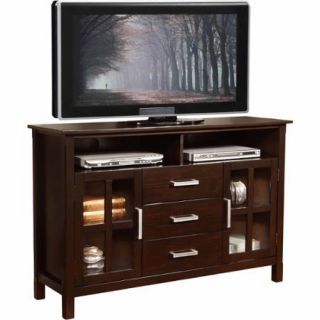 Brooklyn + Max Providence Dark Walnut Brown 54" Wide Tall TV Media Stand for TVs up to 60"