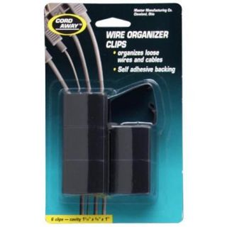 Master Cord Away Wire Clip   Black   6 Pack (MAS00204)