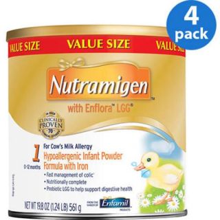 Nutramigen with Enflora LGG baby formula &#8211; 19.8 oz Powder can, Pack of 4