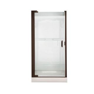 American Standard Euro 25.4 in. x 65.5 in. Semi Framed Continuous Hinge Pivot Shower Door in Oil Rubbed Bronze Finish with Clear Glass AM0301D.400.224