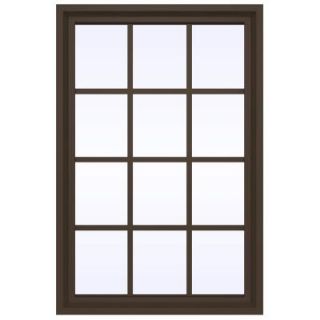 JELD WEN 23.5 in. x 29.5 in. V 4500 Series Fixed Picture Vinyl Window with Grids   Brown THDJW142100131