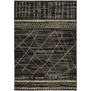 Updated Old World Tribal Black/ Beige Rug (53 x 76)  