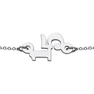 Personalized Women's Sterling Silver Number Bracelet, 6"