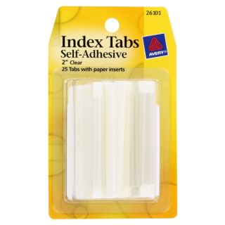 Avery Self Adhesive 2 inch Index Tabs with Writable Inserts (Pack of