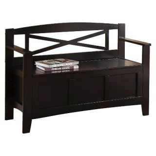 Office Star Entryway Bench with X Back   Black