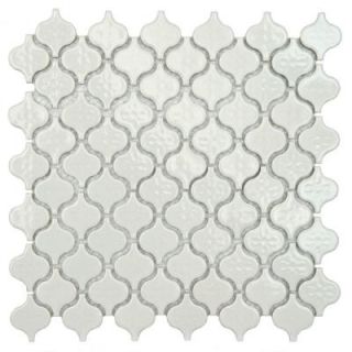 Merola Tile Lantern Mini Glossy White 10 3/4 in. x 11 1/4 in. x 5 mm Porcelain Mosaic Floor and Wall Tile FXLLATMW