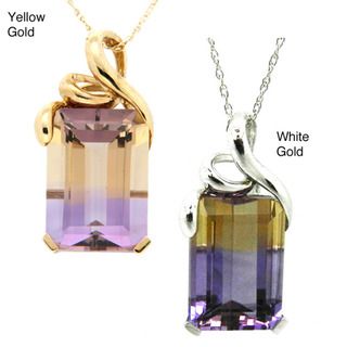 sire 10k White Gold Bi color Ametrine Swirl Necklace  