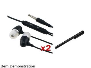 Insten 2 x Earphone + Black Stylus Compatible with Samsung Galaxy S3 SIII i9300 i9500 S4 SIV i8190