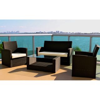 Cabo 4 piece Resin Wicker Outdoor Lounge Set
