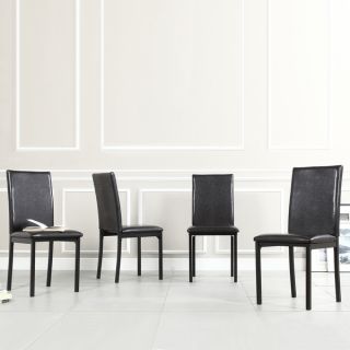 INSPIRE Q Darcy Espresso Metal Upholstered Dining Chair (Set of 4