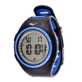 Everlast PD1 Pedometer Blue Silicone Strap Sport Round Watch