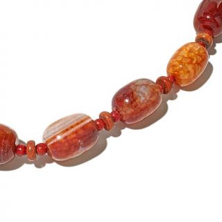 Jay King Coral and Spider Web Agate 20" Necklace   7960263