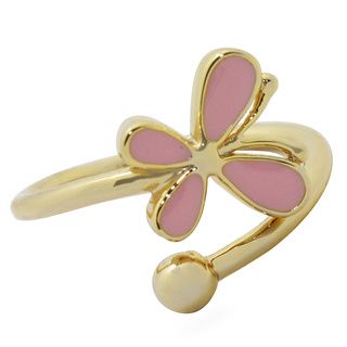 Junior Jewels 18k Gold over Silver Childrens Butterfly Flower Ring