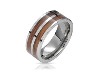 Bling Jewelry Double Wood and Tungsten Wedding Band