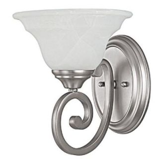 Filament Design 1 Light Matte Nickel Sconce with Faux White Alabaster Glass CLI CPT203395118