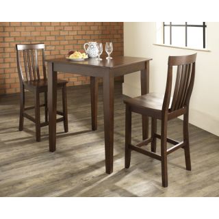 Crosley Three Piece Pub Dining Set with Tapered Leg Table and