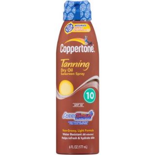 Coppertone Tanning Dry Oil Sunscreen Spray, SPF 10, 6 fl oz