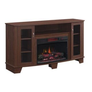 Home Decorators Collection Grand Haven 59 in. Media Console Electric Fireplace in Walnut 89222