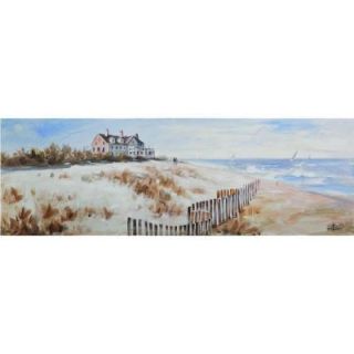 Yosemite Home Decor 20 in. x 59 in. "East Matunuck Beach" Hand Painted Canvas Wall Art YJ140889A