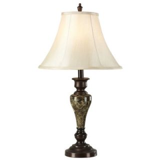 Hazelwood Home LMP Marble 24 H Table Lamp with Bell Shade