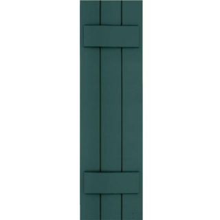 Winworks Wood Composite 12 in. x 42 in. Board & Batten Shutters Pair #633 Forest Green 71242633