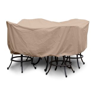 KoverRoos KoverRoos III 84 in. Taupe Large Bar Set Cover with Umbrella Hole   Outdoor Furniture Covers