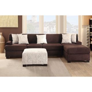 Narvik Large 2 piece Microsuede Sectional Sofa with Matching Ottoman