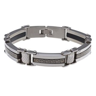 La Preciosa Stainless Steel Greek Key Design Bracelet