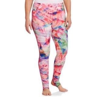 Danskin Now Studio Women's Plus Size Printed Performance Convertible Stirrup Legging