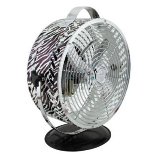 WBM Himalayan Breeze 8.75 in. Decorative Zebra Table Fan HBM 7015A3