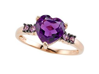 Genuine Amethyst Ring by Effy Collection in 14 kt Rose Gold Size 7.5