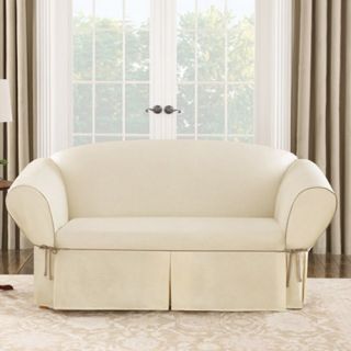 Sure Fit Cotton Duck Loveseat Cover   Loveseat Slipcovers