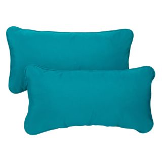 Teal Corded 12 x 24 inch Indoor/ Outdoor Lumbar Pillows with Sunbrella