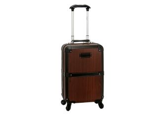 Rockland 20" Classic Trunk Style Spinner Upright Carry On Suitcase   Wood