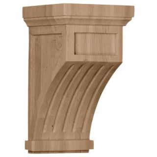 Ekena Millwork 7 in. x 7 1/2 in. x 13 in. Cherry Fluted Mission Corbel COR07X07X13FLCH
