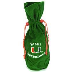 Miami Hurricanes 14 inch Velvet Wine Bottle Bag  