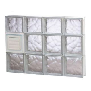 Clearly Secure 31 in. x 21.25 in. x 3.125 in. Wave Pattern Glass Block Window with Dryer Vent 3222SDCDV