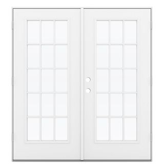 ReliaBilt 71.5 in 15 Lite Glass Primed Steel French Outswing Patio Door