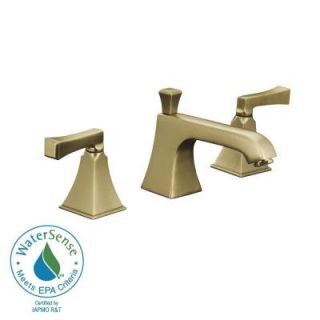 KOHLER Memoirs 8 in. Widespread 2 Handle Low Arc Water Saving Bathroom Faucet in Vibrant Brushed Bronze with Deco Lever Handles K 454 4V BV