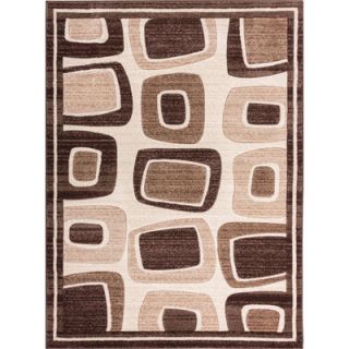 Ruby Radical Squares Brown Area Rug by Well Woven
