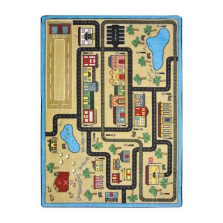 Joy Carpets Tiny Town 134 in x 129 in Rectangular Multicolor Transitional Indoor Use Only Area Rug