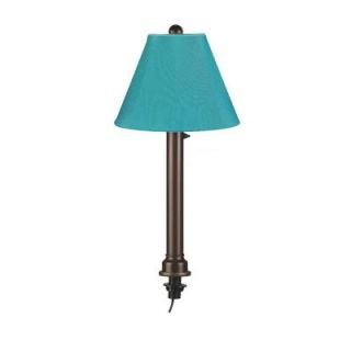 Patio Living Concepts 28 in. Outdoor Bronze Umbrella Table Lamp with Aruba Sunbrella Shade 38777