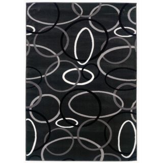 LR Resources Adana Rings Charcoal Area Rug