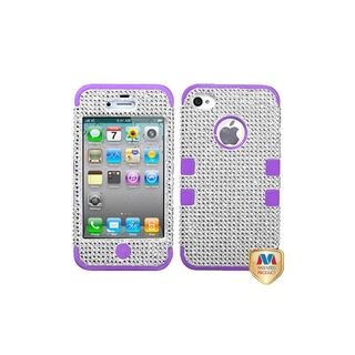 MYBAT Silver Diamond/ Purple TUFF Hybrid Case for Apple® iPhone 4/ 4S