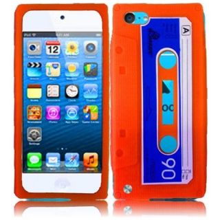 Insten Orange 3D Cassette Silicone Skin Gel Rubber Case Cover For