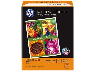 Hewlett Packard 20300 0 Bright White Inkjet Paper, 97 Brightness, 24lb, 8 1/2 x 11, 500 Sheets/Ream
