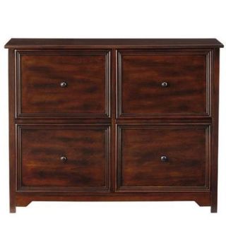 Home Decorators Collection Oxford 4 Drawer Wood File Credenza File Cabinet in Chestnut 3366010970